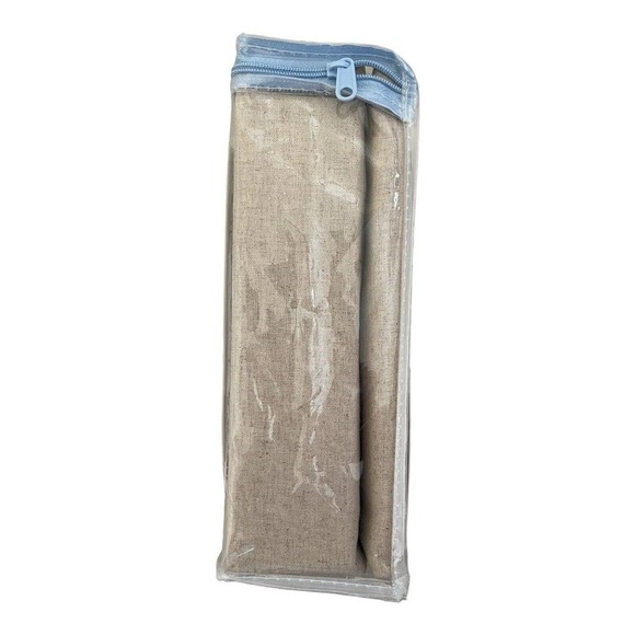 Nestwell Linen Cotton Blend Bedskirt Twin Natural Tan 15" Drop Neutrals Tailored - Picture 5 of 16